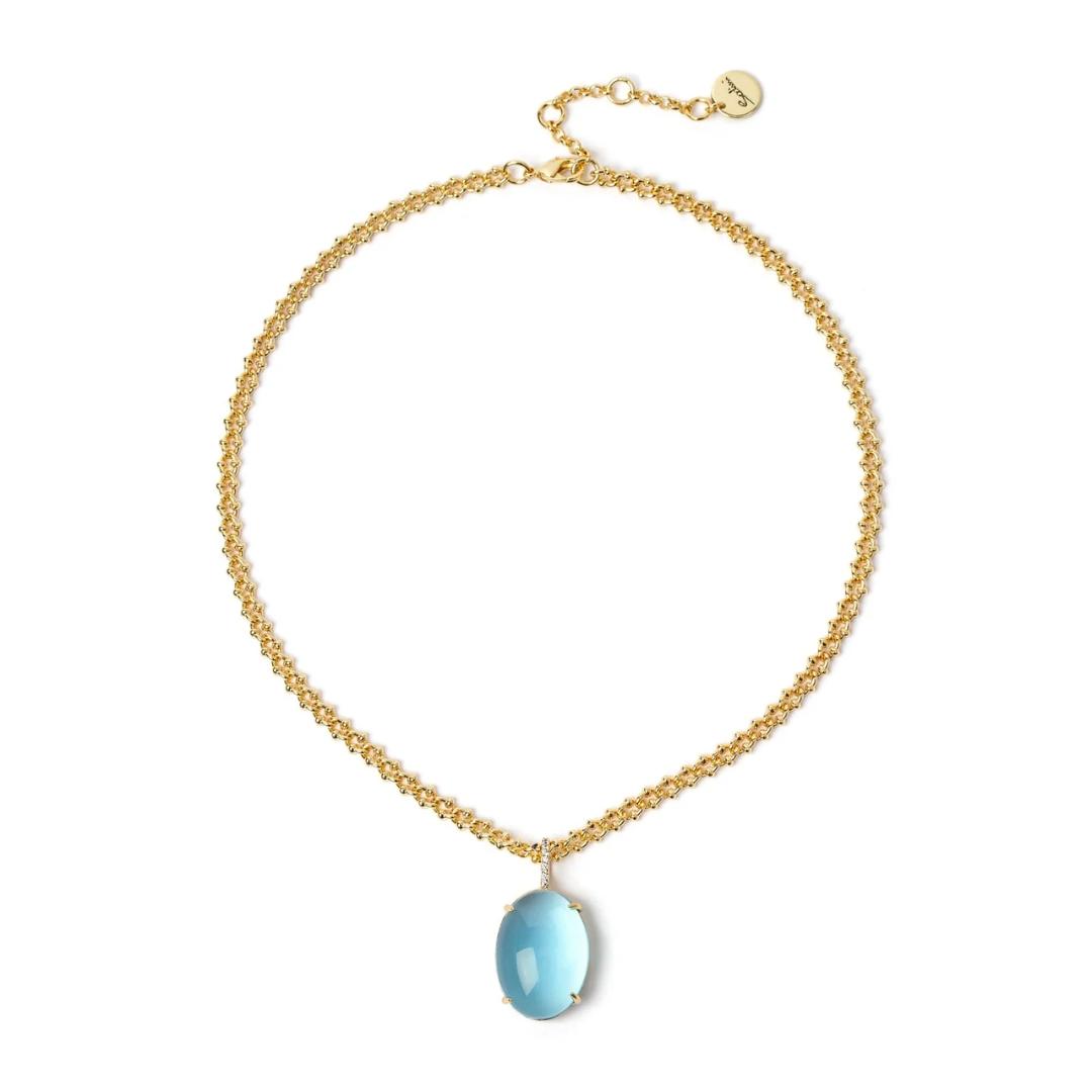 Girocollo Catena e Cabochon Pendente Blossom