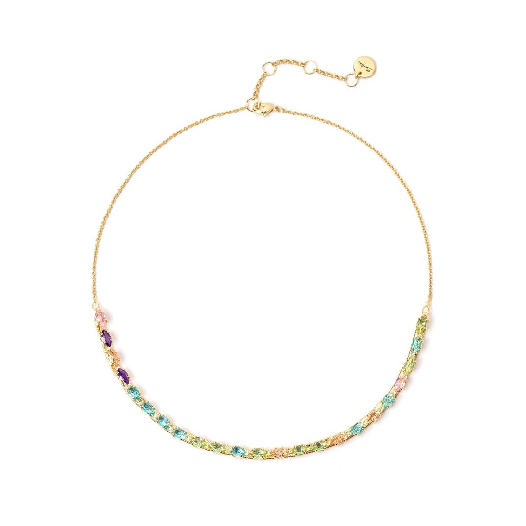 Collana Corta con Filo di Zirconi Crystalline