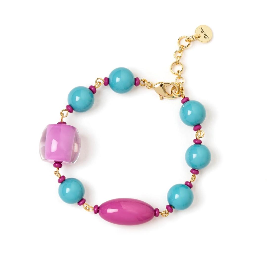 Bracciale Boule Incatenate e due Elementi Queens