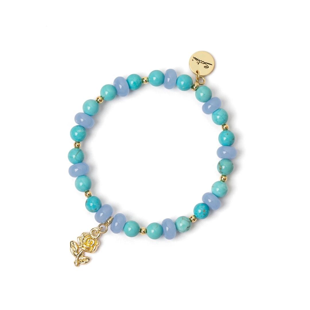 Bracciale Elastico Sfere, Anelli e Rosa Summer Bouquet