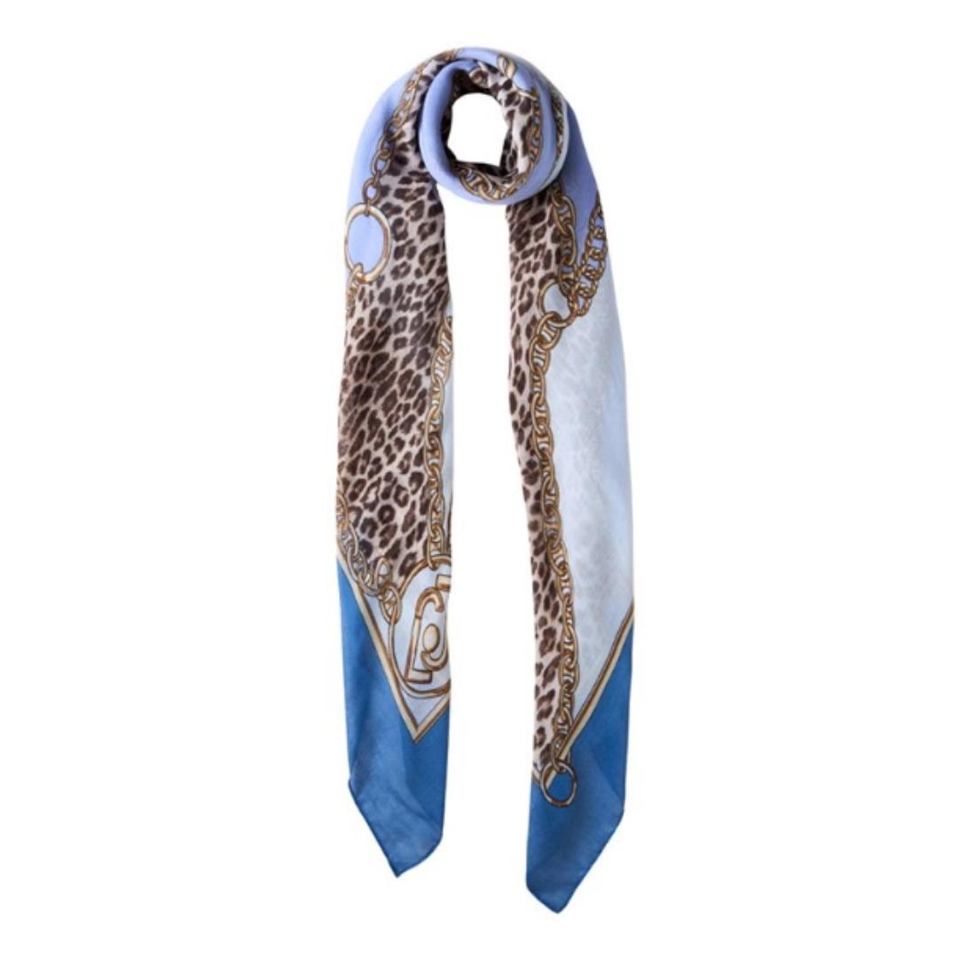 Animalier Foulard con Stampa All-Over