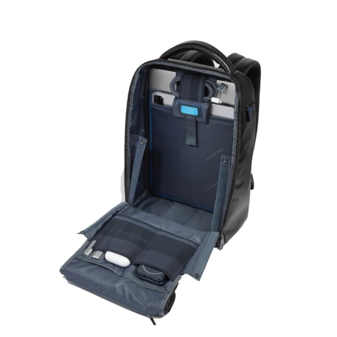 BLUE SQUARE Zaino Fast-check in Pelle Porta Pc 14"