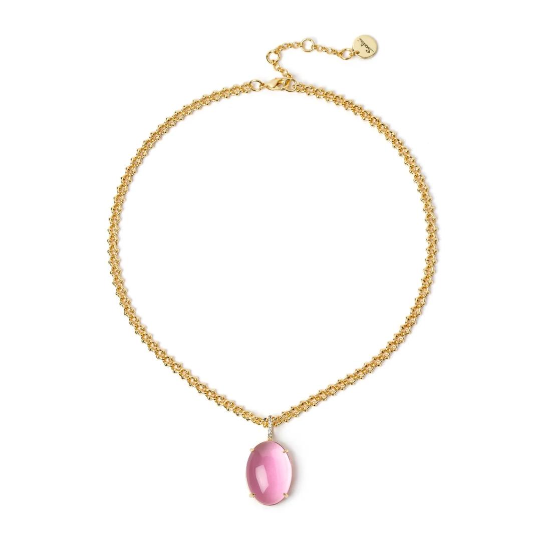 Girocollo Catena e Cabochon Pendente Blossom