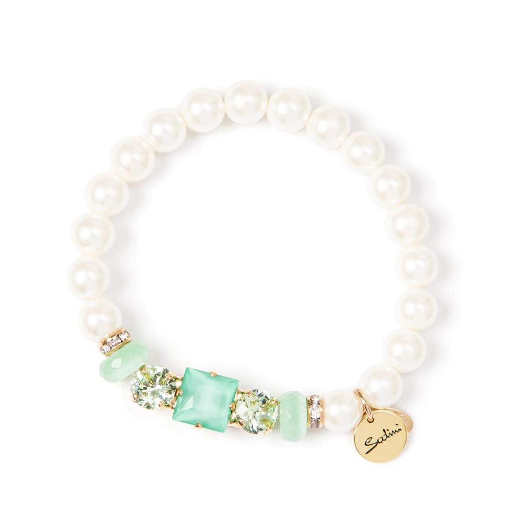 Bracciale Elastico Perle, Zirconi e Cristallo Sirens