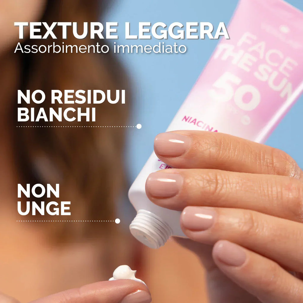 FACE THE SUN ACIDO IALURONICO Crema viso SPF50 con attivi antiage e idratanti