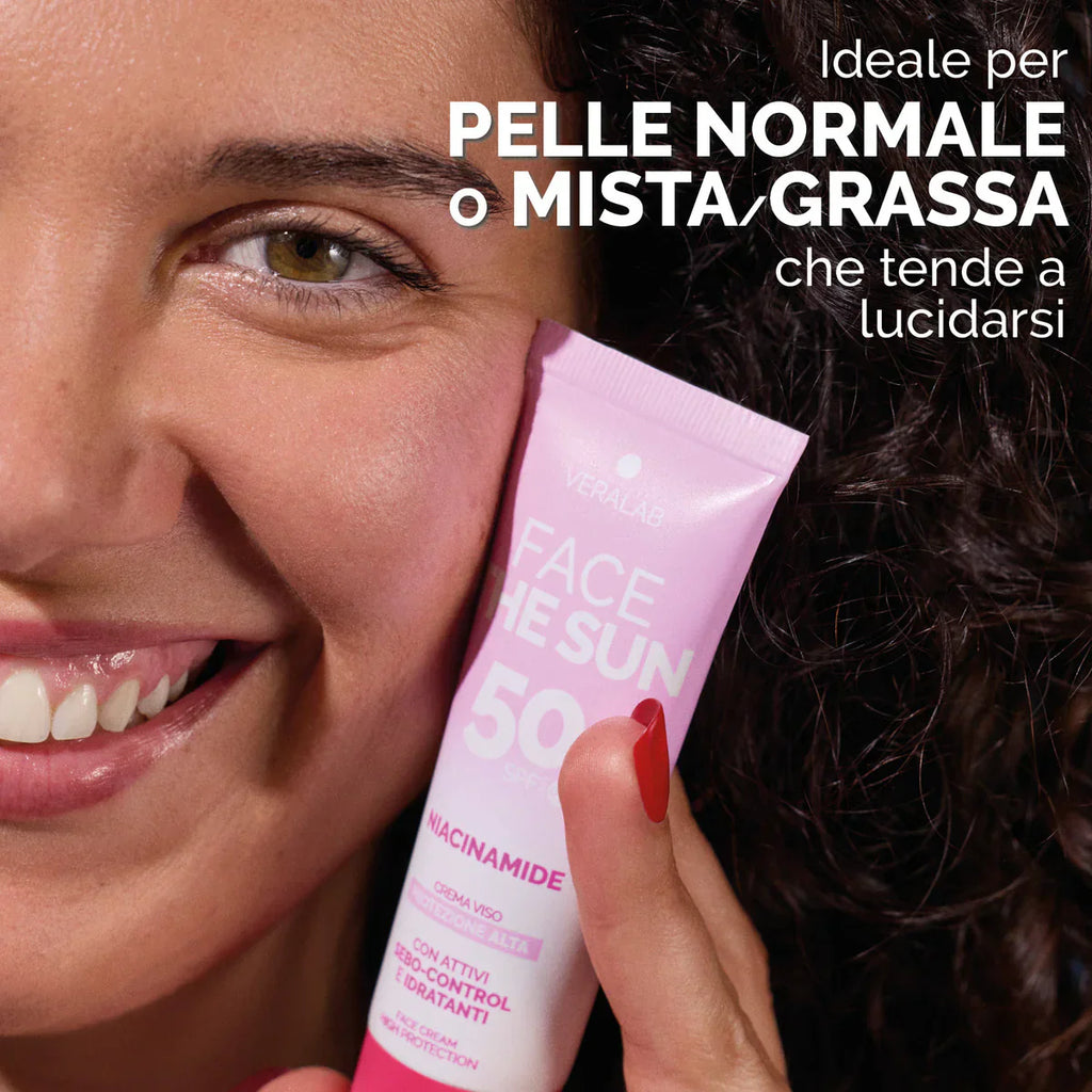 FACE THE SUN ACIDO IALURONICO Crema viso SPF50 con attivi antiage e idratanti