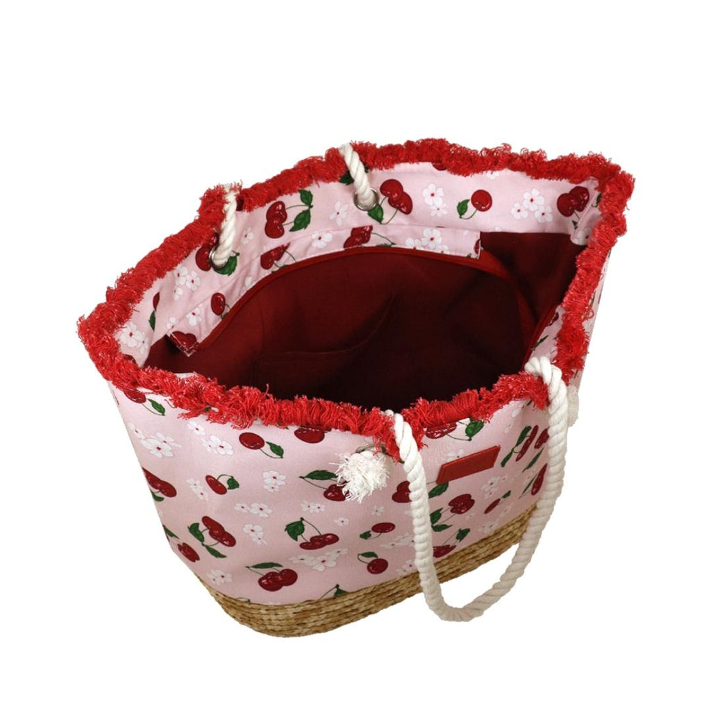 Borsa Mare L Intrecciata Ciliegia